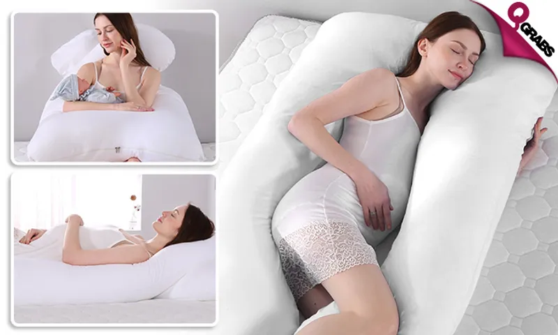 U-Shaped Pregnancy Pillow + FREE Maternity Belt!